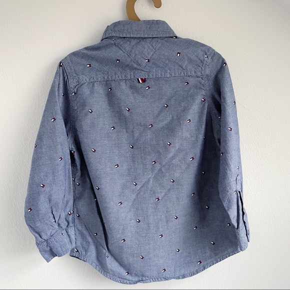 Tommy Hilfiger Button Down Blue Shirt Youth Size 4 - Picture 7 of 8